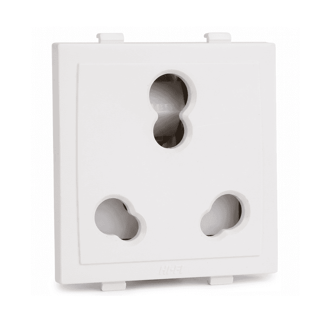 Hi-Fi Hi-Class 16A/6A XL Uni Socket with Safety Shutter, White, 30077