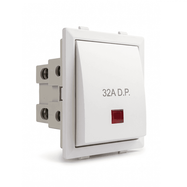 Hi-Fi Hi-Class 32A DP Sumo Switch with Indicator, White, 30016 - View 2