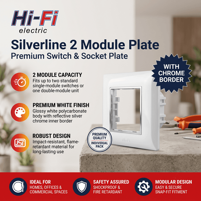 Hi-Fi Hi-Class Silverline Double Plate, White - View 3