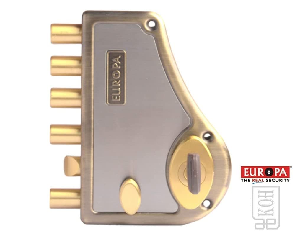 Europa H340AB Antique Pentabolt 2C with Latch Rimlock - View 2
