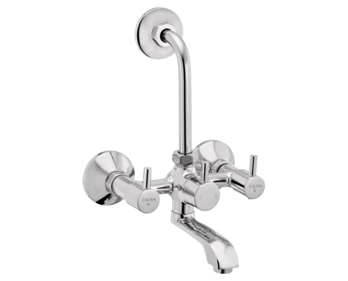 CERA Garnet Chrome Finish Wall Mixer with Long Bend Pipe for Overhead Shower, F2002401CH