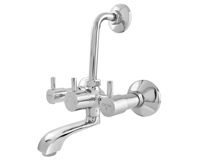 CERA Garnet Chrome Finish Wall Mixer with Long Bend Pipe for Overhead Shower, F2002401CH - View 3