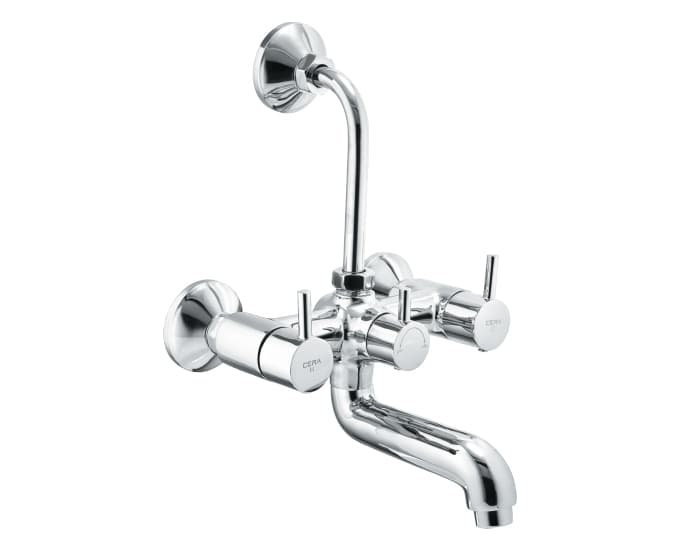 CERA Fountain Chrome Finish Wall Mixer with Long Bend Pipe for Overhead Shower, F2013401CH