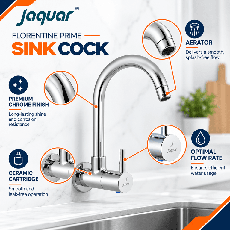 Jaquar Florentine Prime Wall Mounted Sink Cock - View 3