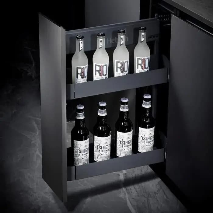 Hettich 2 Tier Pull Out, Iron Grey - View 2