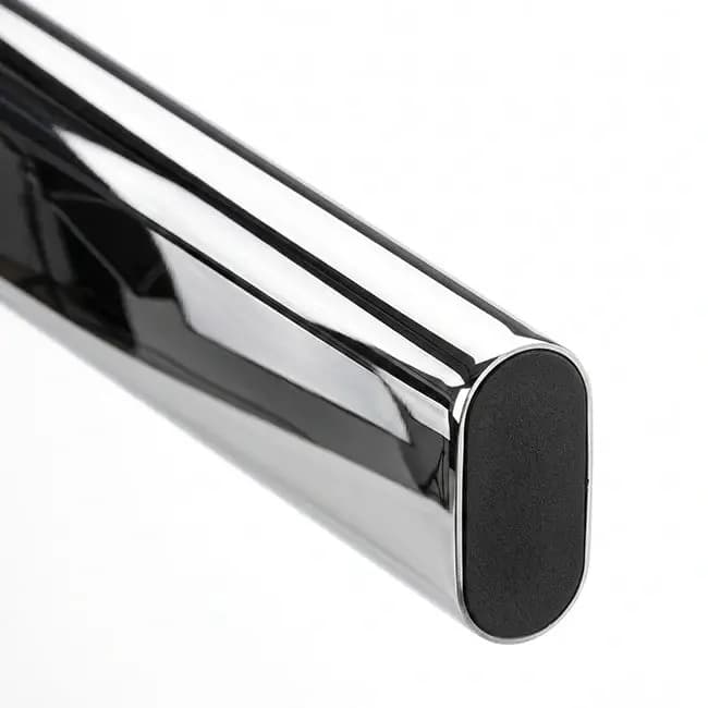 Hettich 9341248 Chrome Gloss Wardrobe Oval Cabinet Rail, 2Mtr Length