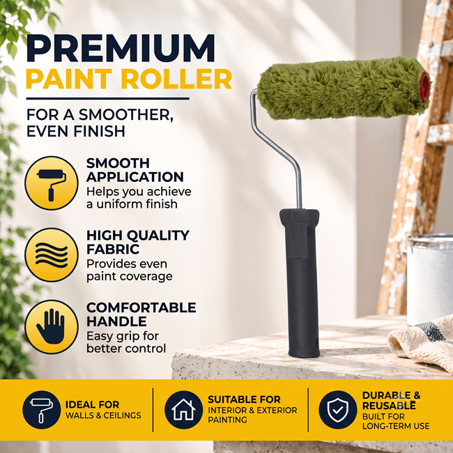 Generic 9 inch Premium Easy Fix Green Thread -Push Type Exterior Paint Roller (1 Roller + 1 Handle) - View 2