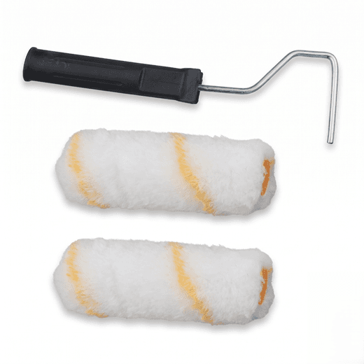 Generic 6 inch Premium Yellow Line Mini Paint Roller STD Combo Pack (2 Roller + 1 Handle)