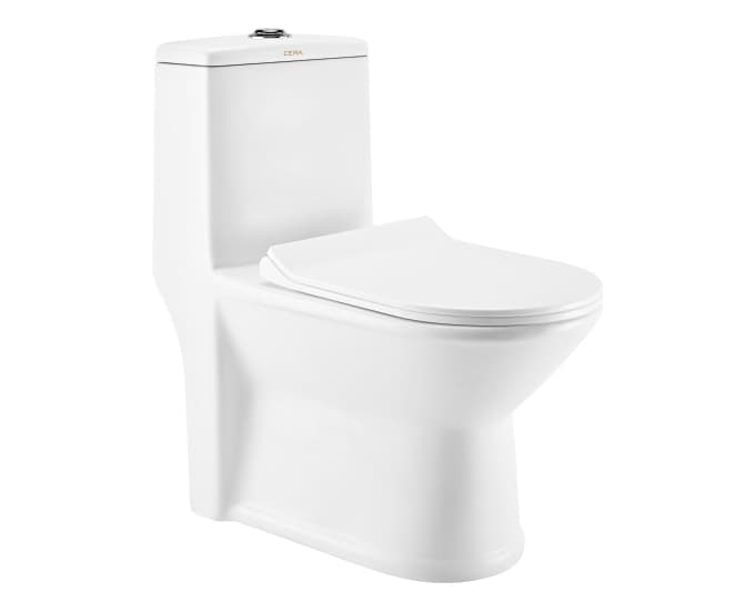 CERA Cyra One Piece EWC with PP Slim Soft Close Seat Cover, 220mm S-Trap, Snow White, S1013251SN