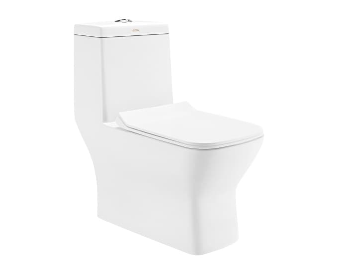 CERA Ciris One Piece EWC with PP Slim Soft Close Seat Cover, 220mm S-Trap, Snow White, S1013267SN