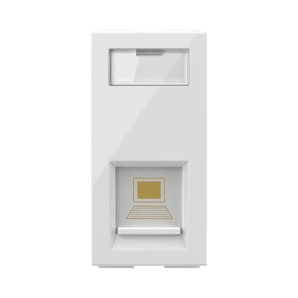 GM FourFive 1M RJ45 Cat6 Data Socket, White