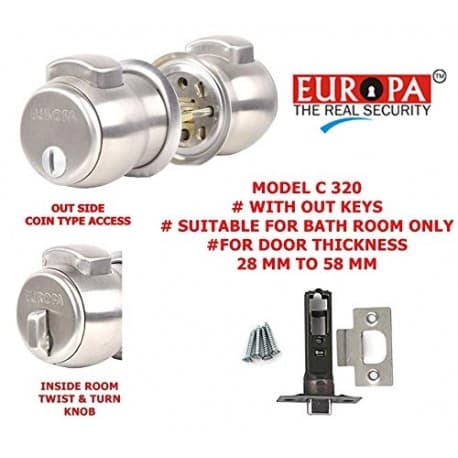 Europa C320SS SS Matte Knob Lock Without Key - View 5