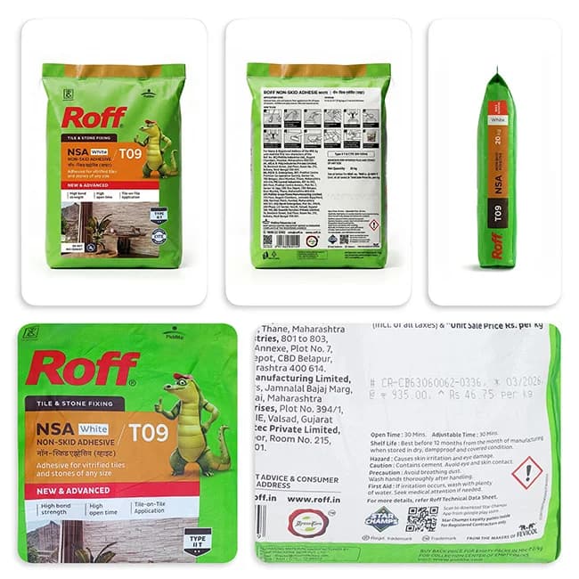 Roff T09 NSA Non-Skid Tile Tile Adhesive White 20 Kg - View 2