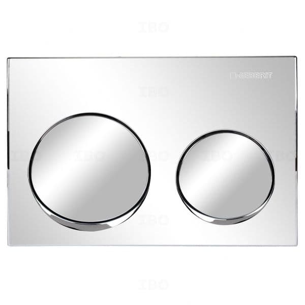 Geberit Alpha 25 Bright Chrome Round Dual Flush Actuator Plate, 115.040.21.5