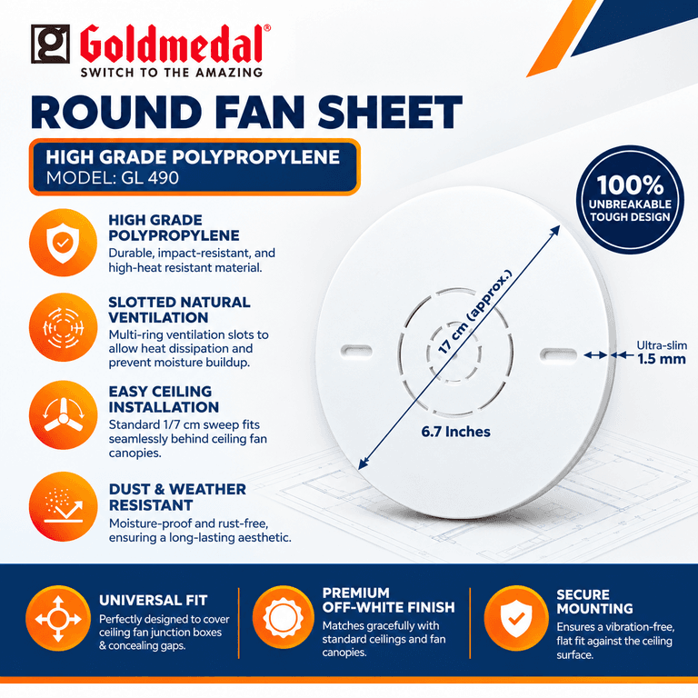 Goldmedal Fansheet, American White - View 2