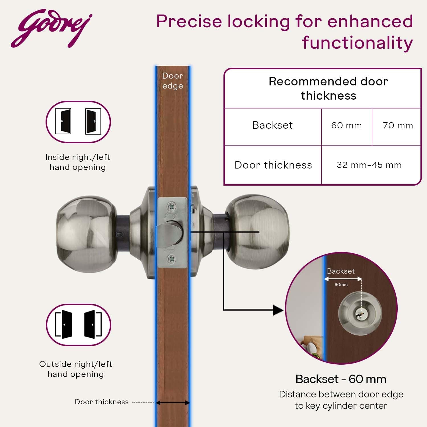 Godrej 5810 Classic Antique Cylindrical Key Lock - View 5