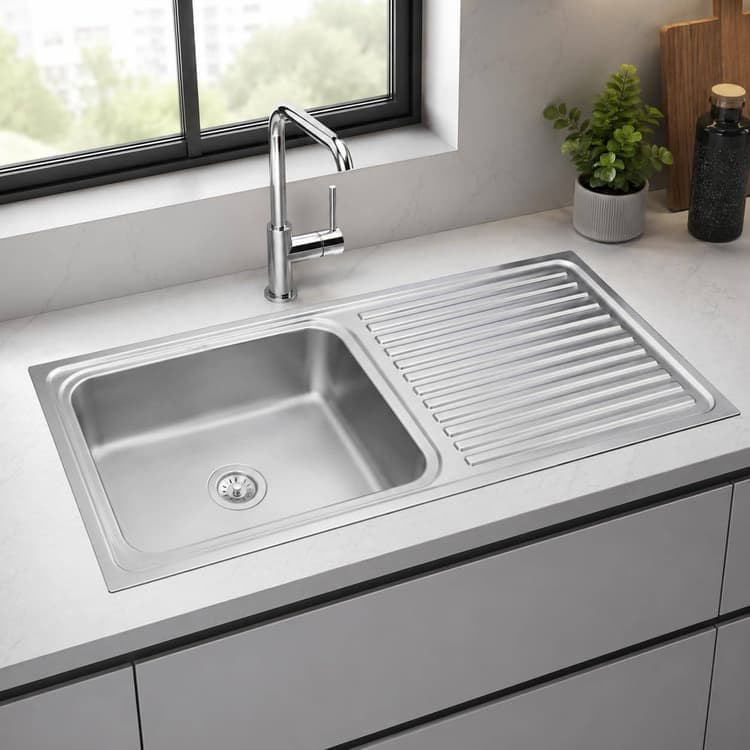 Futura Dura Single Bowl with Drain Board Sink, DURA 36x19 inch - View 4