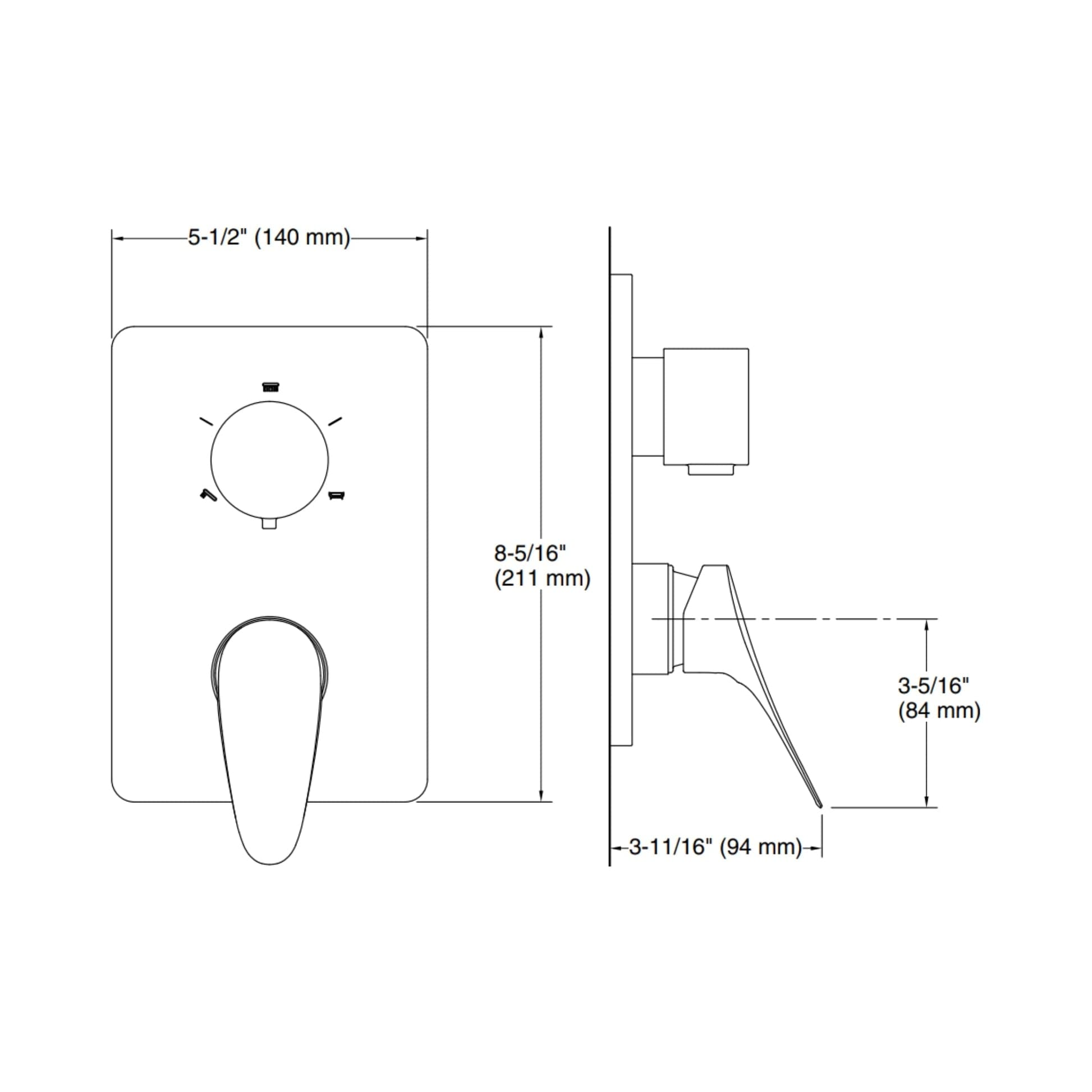 Kohler Fluence Aqua Turbo 360 Recessed Non-Thermostatic Bath and Shower Valve Trim, 38890IN-4FP-CP - View 2