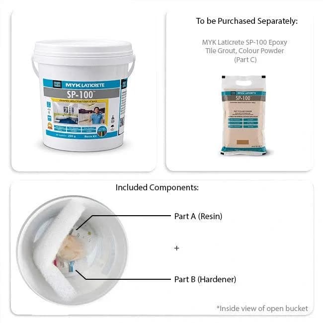 MYK Laticrete SP-100 Epoxy Tile Grout Resin + Hardener Bucket (Part A & Part B) - View 3